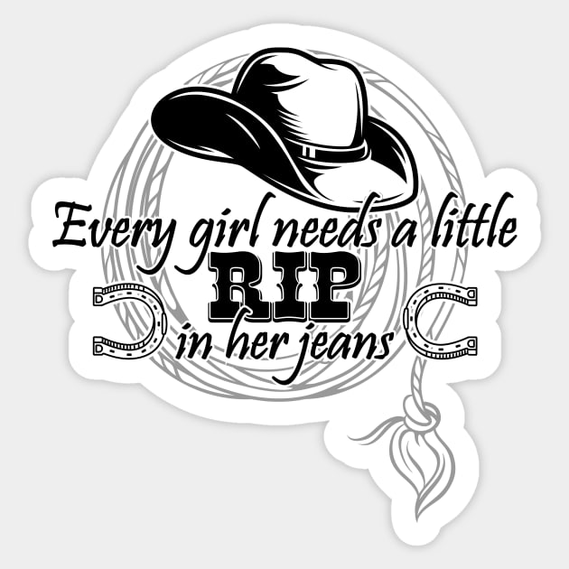 Every Girl Needs A Little Rip In Her Jeans Sticker by GShow